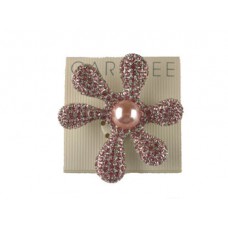 Carolee Vintage Pink Pave Crystals Flower Brooch