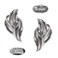 Vintage Trifari Silvertone Leaf Clip-On Earrings