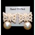 Handcrafted Pearl & Rhinestone Pierced Earrings
