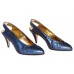 Andrea Pfister Blue Leather and Beaded Shoes