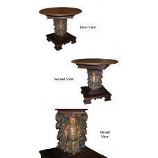 Antique Round Center Table w/Figural Pedestal