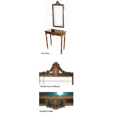 Antique Louis XVI Inspired Hall Table and Mirror
